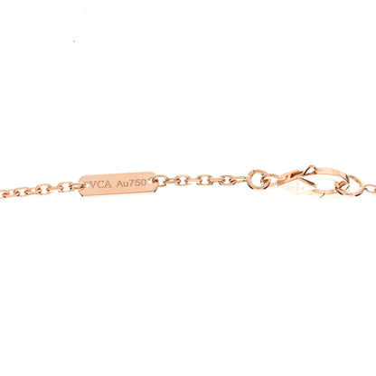 Van Cleef & Arpels 18K Rose Gold Diamond Mother of Pearl Two Butterfly Pendant Necklace 4 of 5