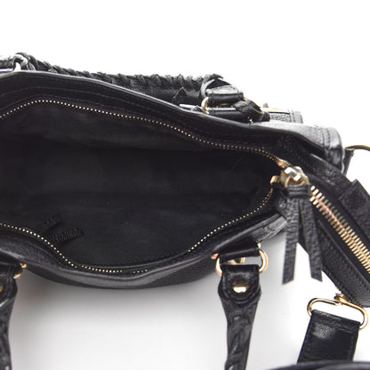Balenciaga Chevre Gold Metallic Edge Hardware Mini City Black 5 of 11
