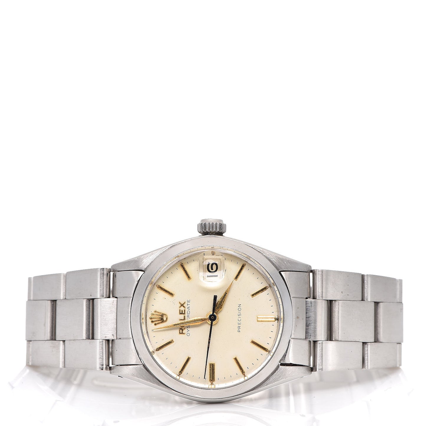 Stainless Steel 31mm Oysterdate Precision Manual Winding Watch White 6466