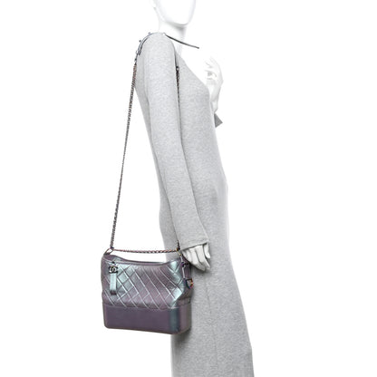Chanel Iridescent Lambskin Calfskin Quilted Medium Gabrielle Hobo Light Purple 2 of 14