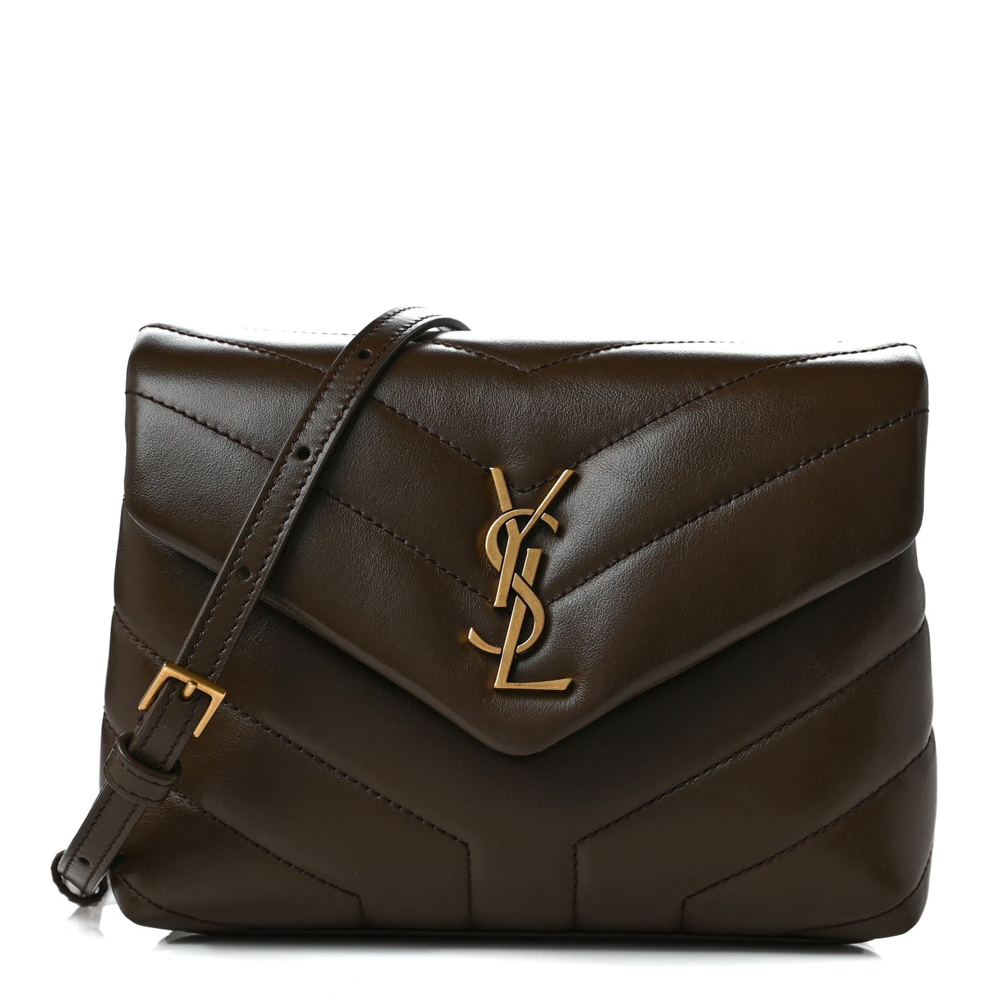 Calfskin Y Quilted Monogram Toy Loulou Crossbody Bag Soil Brown