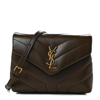 Saint Laurent Calfskin Y Quilted Monogram Toy Loulou Crossbody Bag Soil Brown 1 of 9