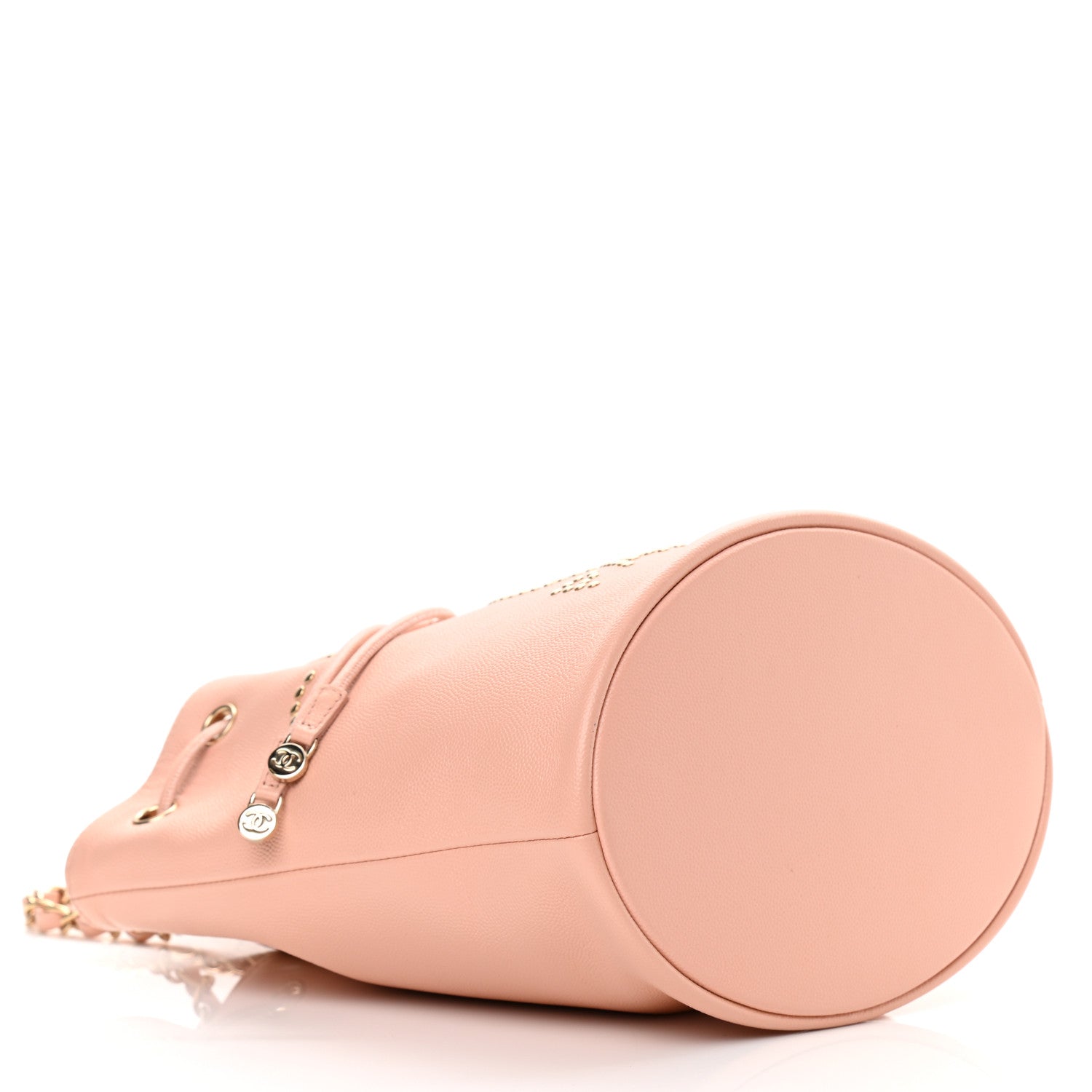 Chanel Caviar Deauville Drawstring Bucket Bag Light Pink 4 of 13