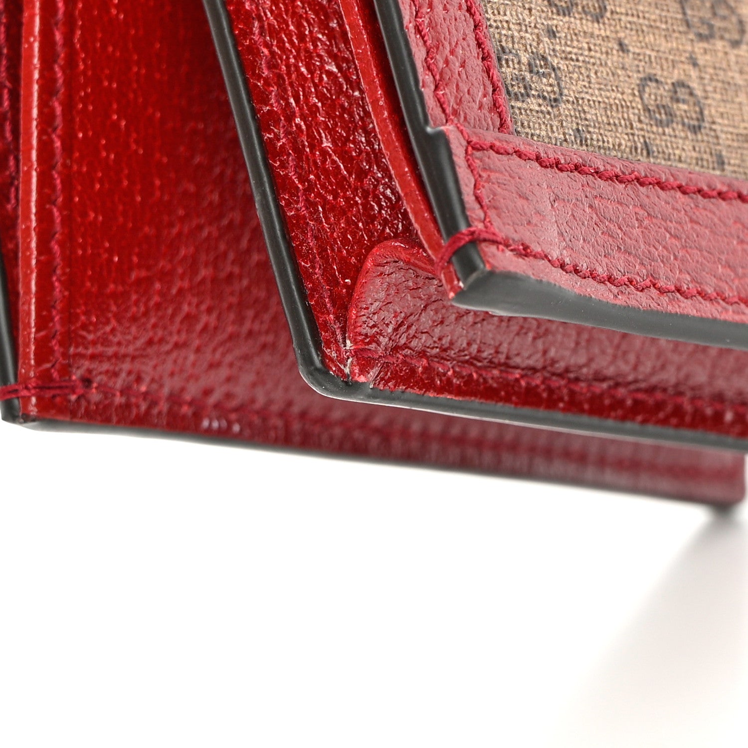 Gucci X DORAEMON Mini Vintage GG Supreme Monogram Card Case Wallet Beige Cherry Red 8 of 9