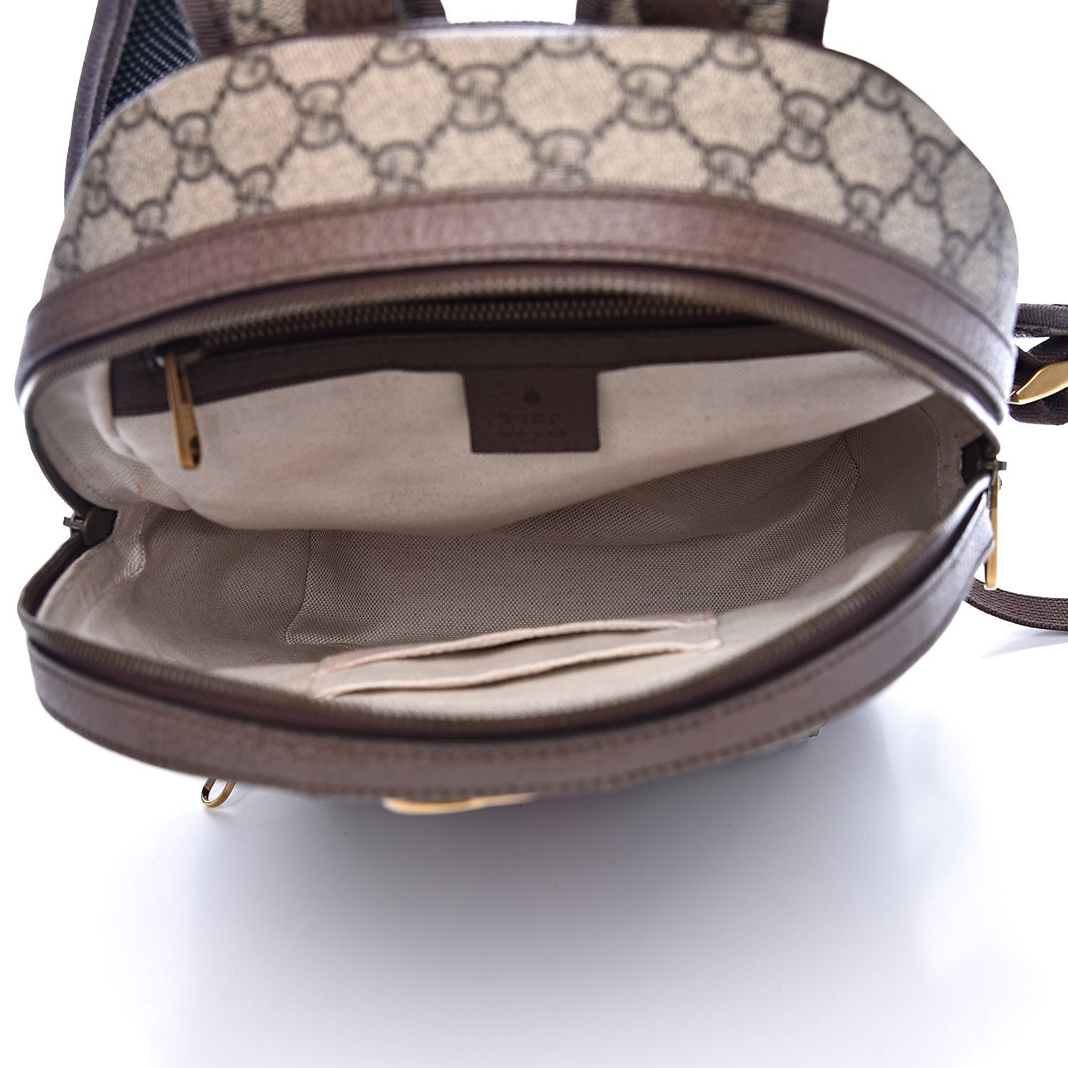 Gucci GG Supreme Monogram Calfskin Web Small Ophidia Day Backpack Beige Ebony New Acero 5 of 13
