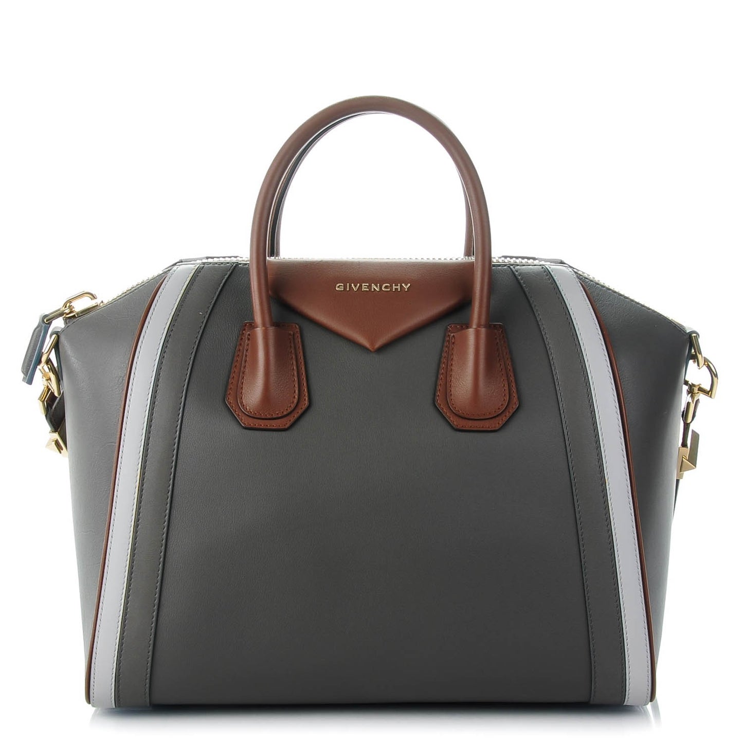 Smooth Calfskin Medium Tri-Color Antigona Dark Grey