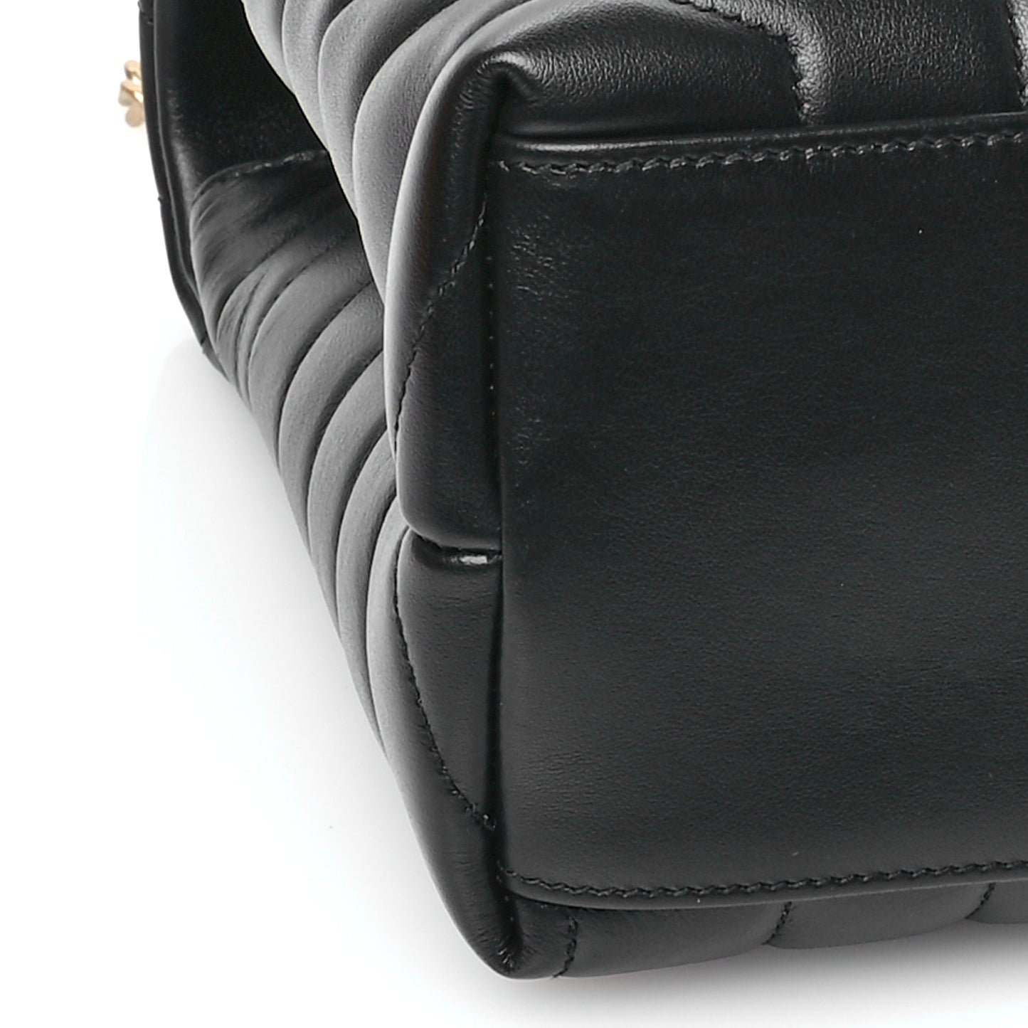 Calfskin Y Quilted Monogram Medium Loulou Chain Satchel Black
