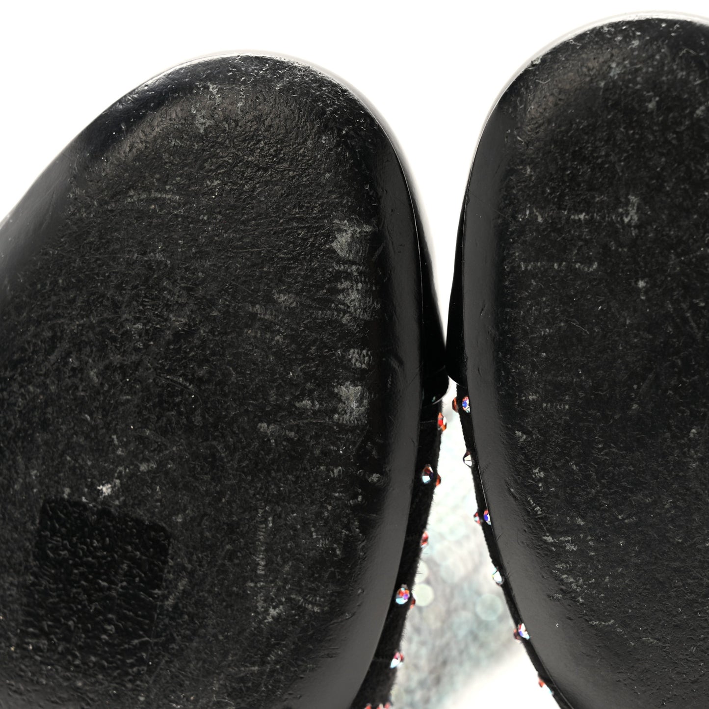 Mesh Crystal Patent CC Bow High Boots 38.5 Black