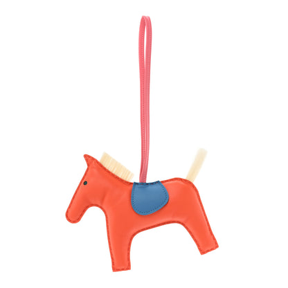 Hermes Milo Lambskin Horse Hair Grigri Rodeo Horse Bag Charm GM Orange Poppy Bleu Zanzibar Rose Azalee 1 of 3