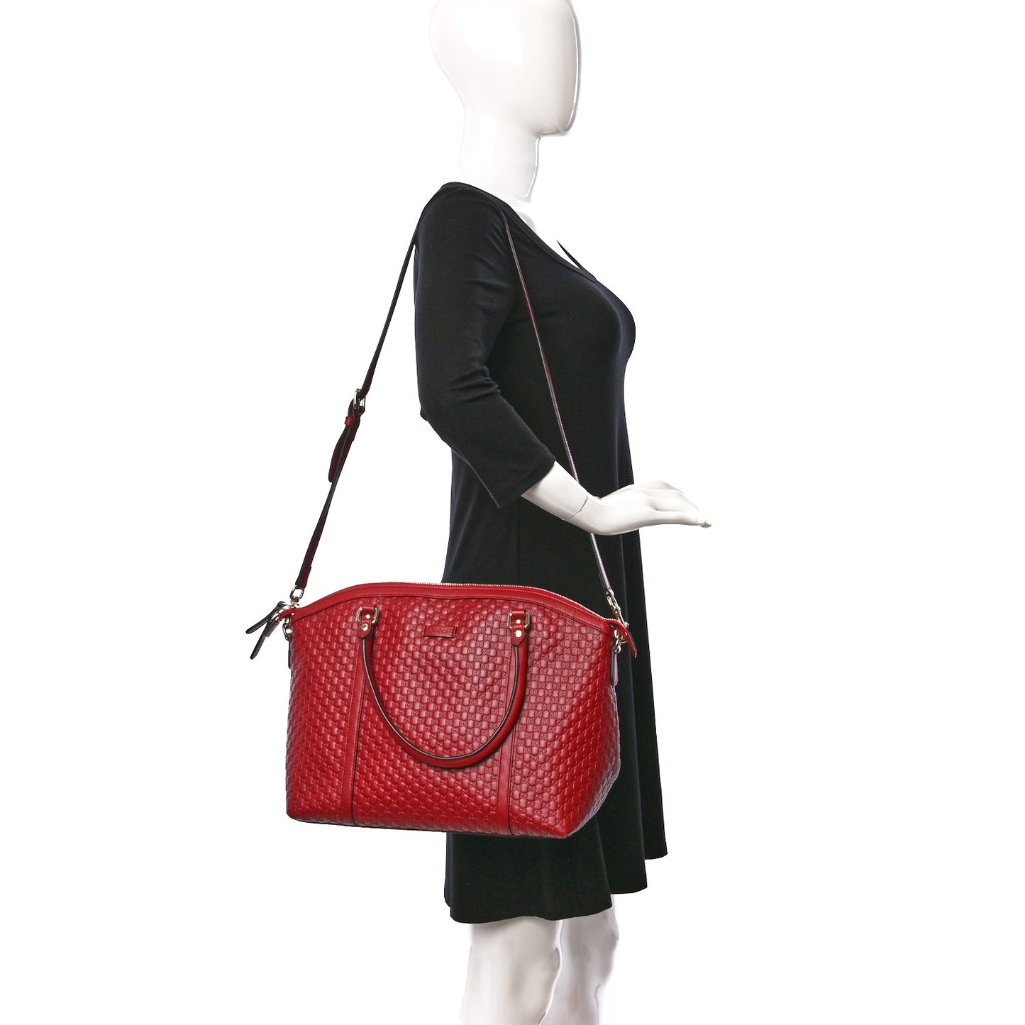 Soft Microguccissima Dome Satchel Red