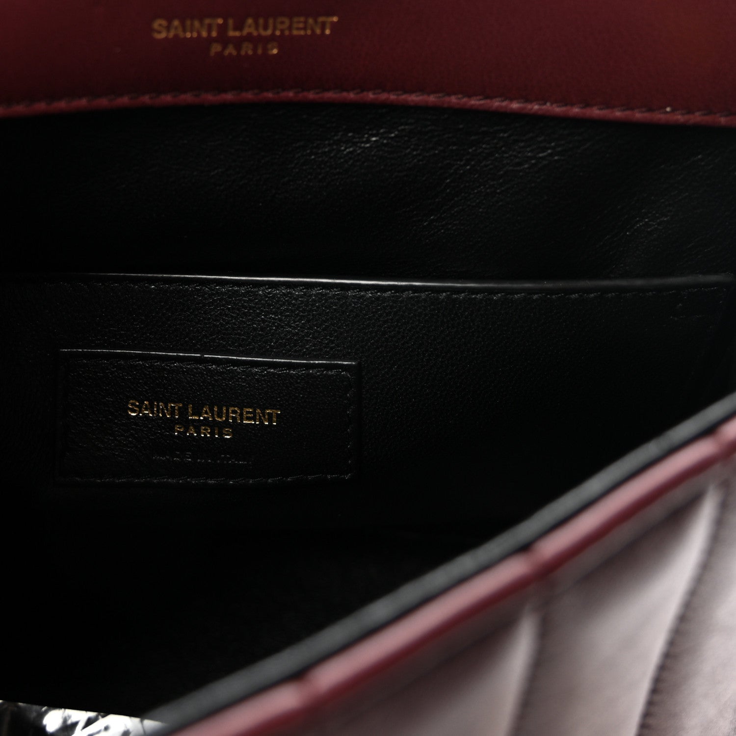 Saint Laurent Lambskin Matelasse Monogram Medium Vicky Chain Bag Rouge Legion 6 of 9