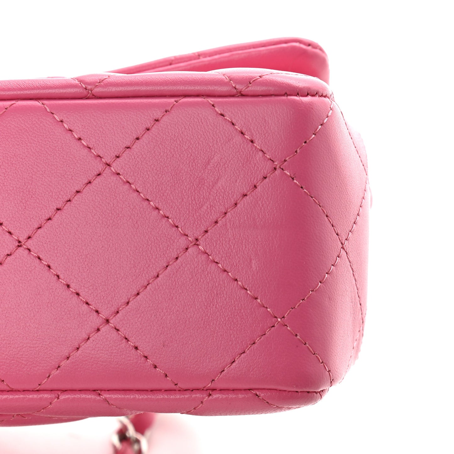 Lambskin Quilted Mini Rectangular Flap Pink