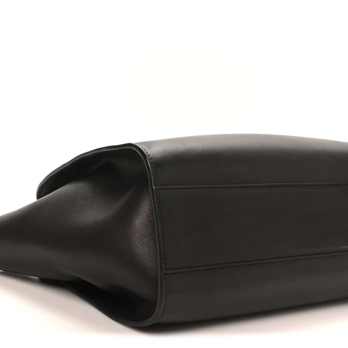 Polished Saddle Calfskin Marlo 12 Tote Bag Black