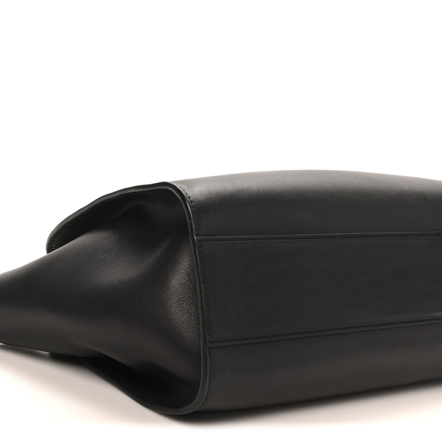 The Row Polished Saddle Calfskin Marlo 12 Tote Bag Black 4 of 9
