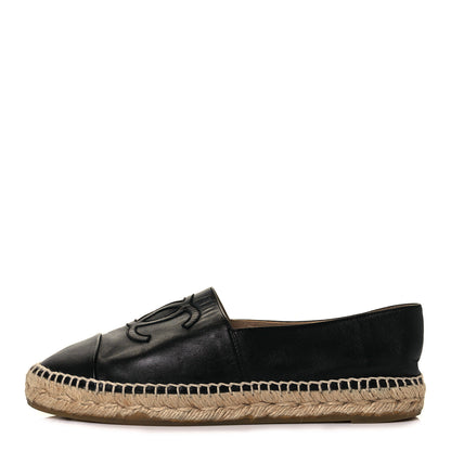 Chanel Lambskin CC Espadrilles 39 Black 1 of 10