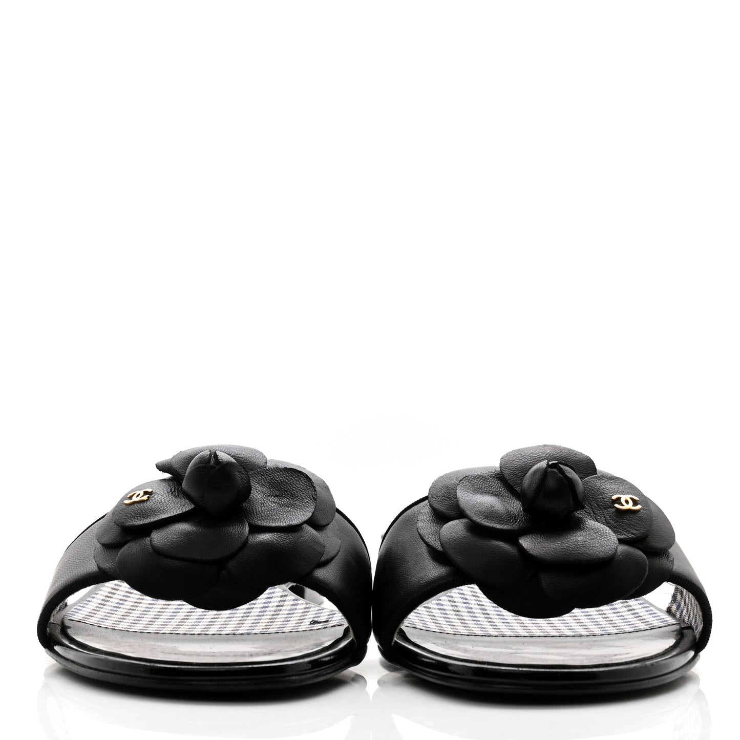 Patent Quilted Camellia Sandal 40 Black