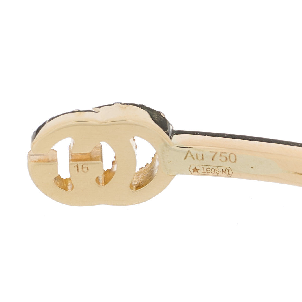 Gucci 18K Yellow Gold Diamond GG Running Cuff Bracelet 4 of 4