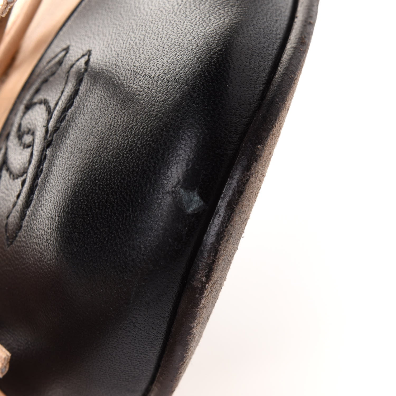 Chanel Lambskin Cap Toe CC Ballerina Flats 39 Beige Black 10 of 13