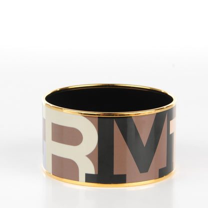 Hermes Enamel Printed Capitales Extra Wide Bracelet 65 3 of 5