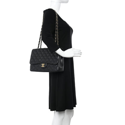 Chanel Caviar Quilted Jumbo Single Flap Black 2 of 12