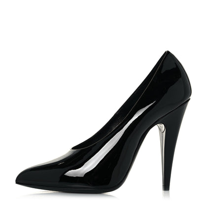 Saint Laurent Patent Calfskin Kiki 100 Pumps 41 Black 1 of 10