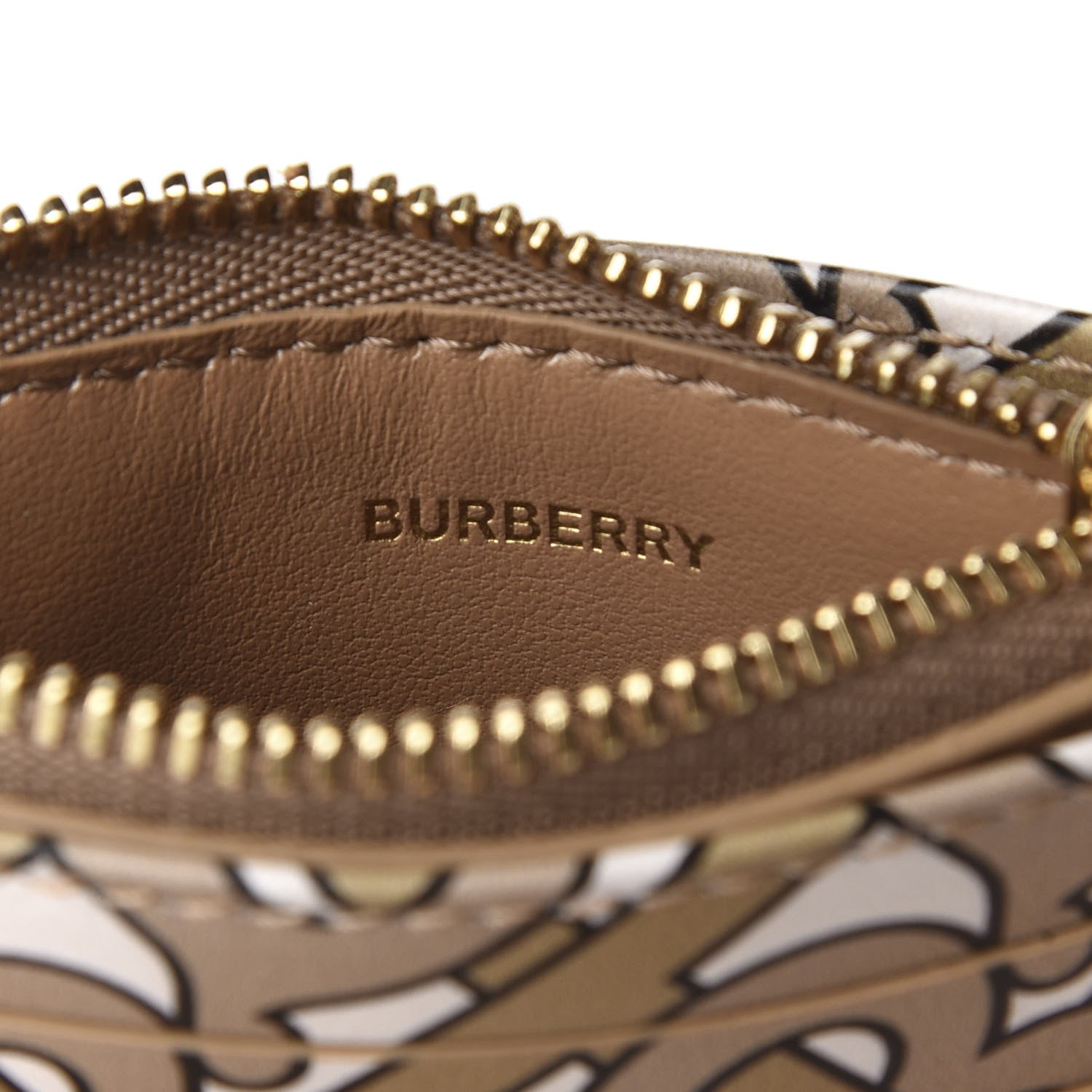 Burberry Calfskin Monogram Simone Coin Case Card Holder Beige 7 of 7