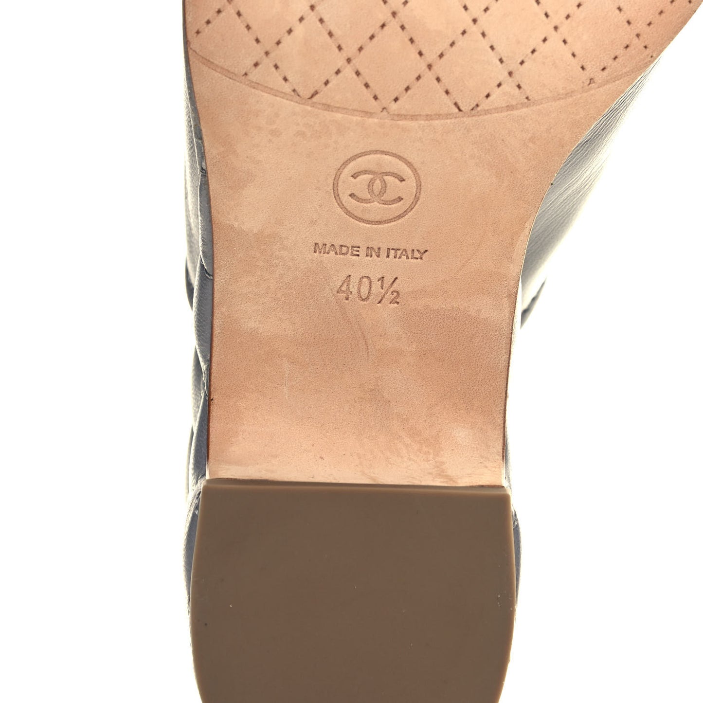 Lambskin Quilted CC Chain Mules 40.5 Grey