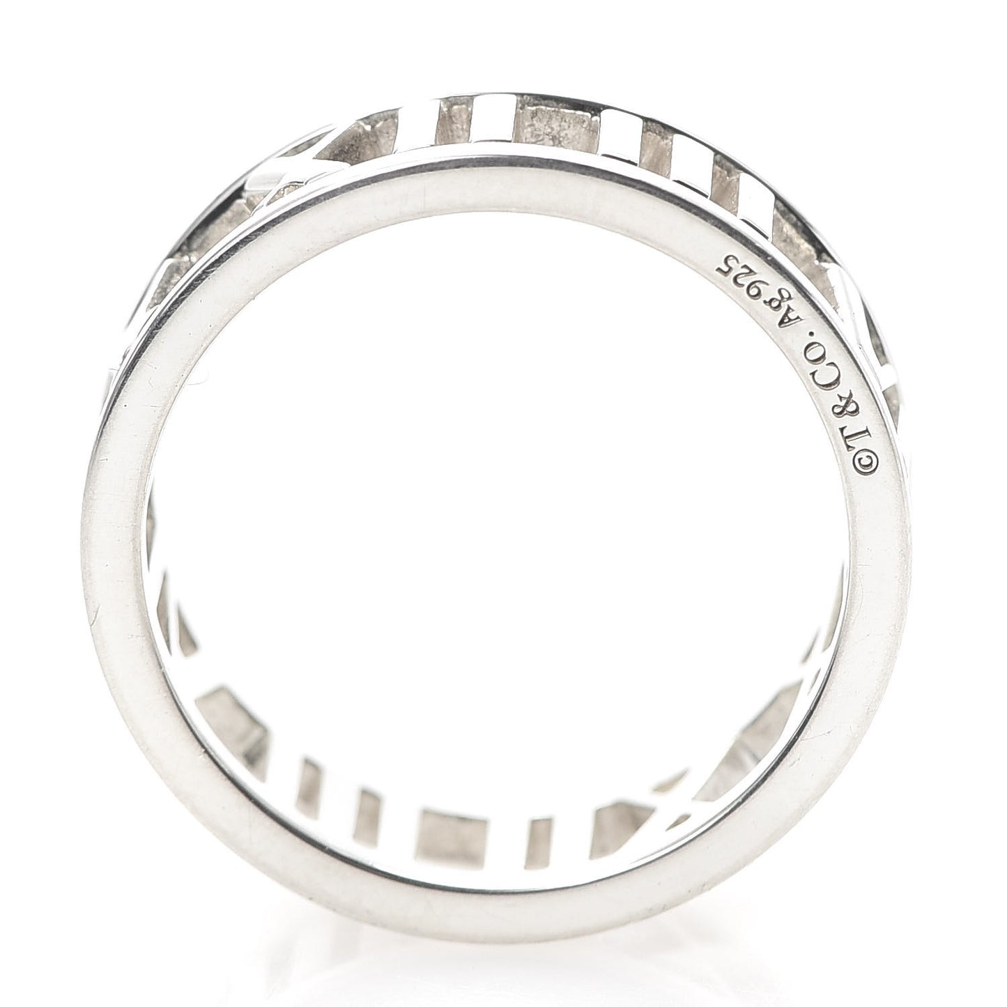 Sterling Silver Wide Atlas Open Ring 54 6.75