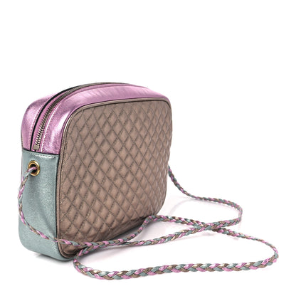 Gucci Laminated Nappa Trapuntata Small Zumi Shoulder Bag Rosa Lago Rame 3 of 11