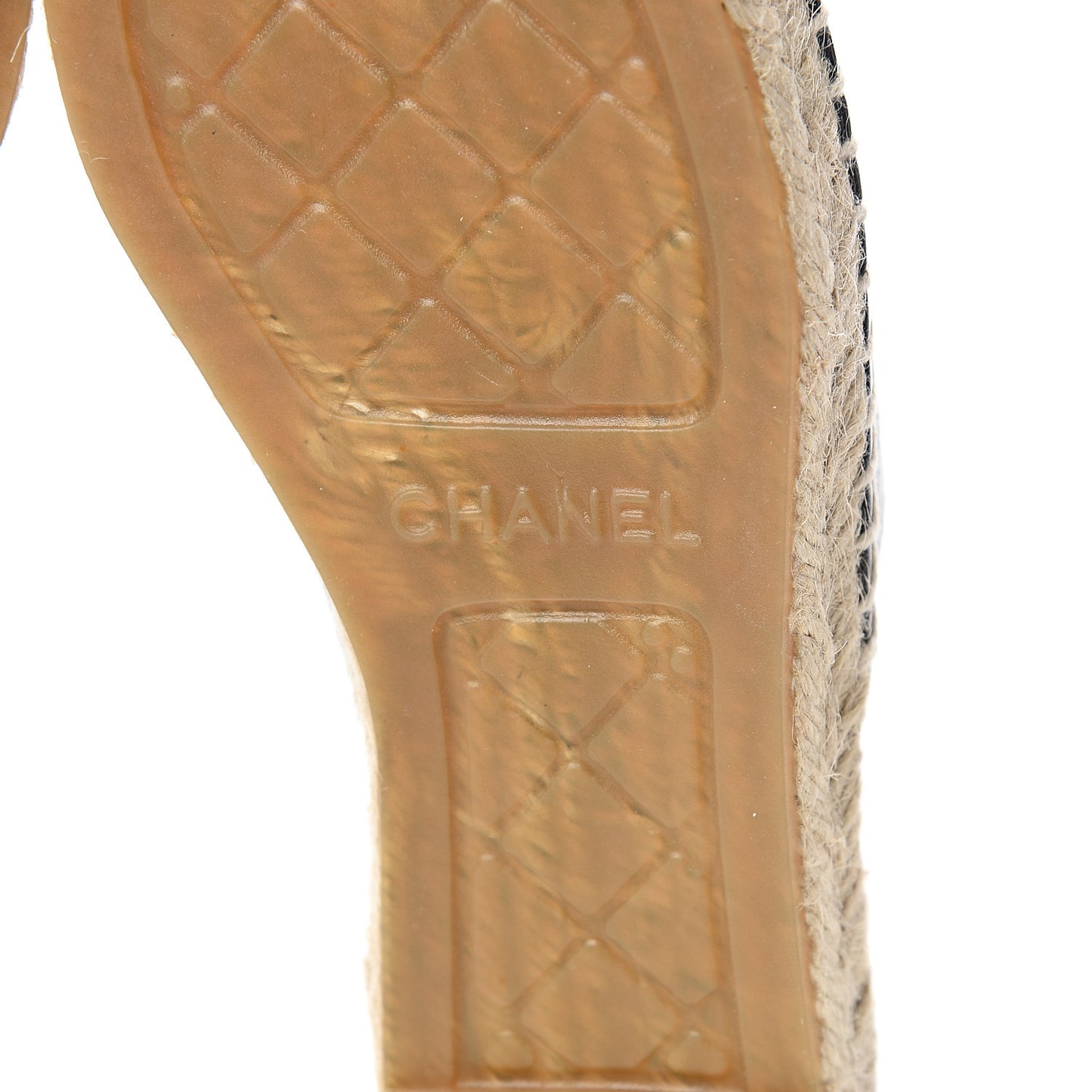 Iridescent Goatskin Patent CC Espadrille Mules 35 Black