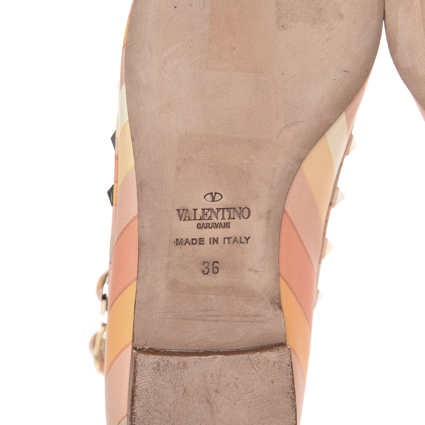 Nappa Native Couture 1975 Rockstud Cage Ballerina Flats 36 Mandarin Sorbet