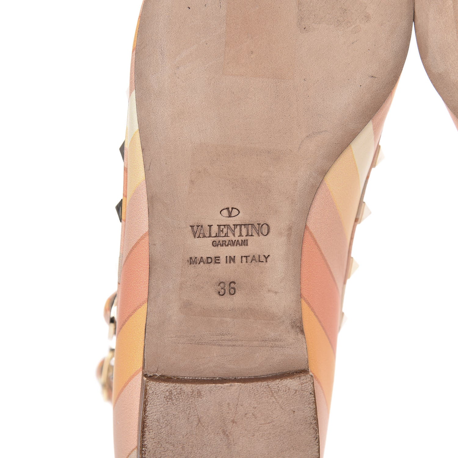 Valentino Garavani Nappa Native Couture 1975 Rockstud Cage Ballerina Flats 36 Mandarin Sorbet 8 of 9