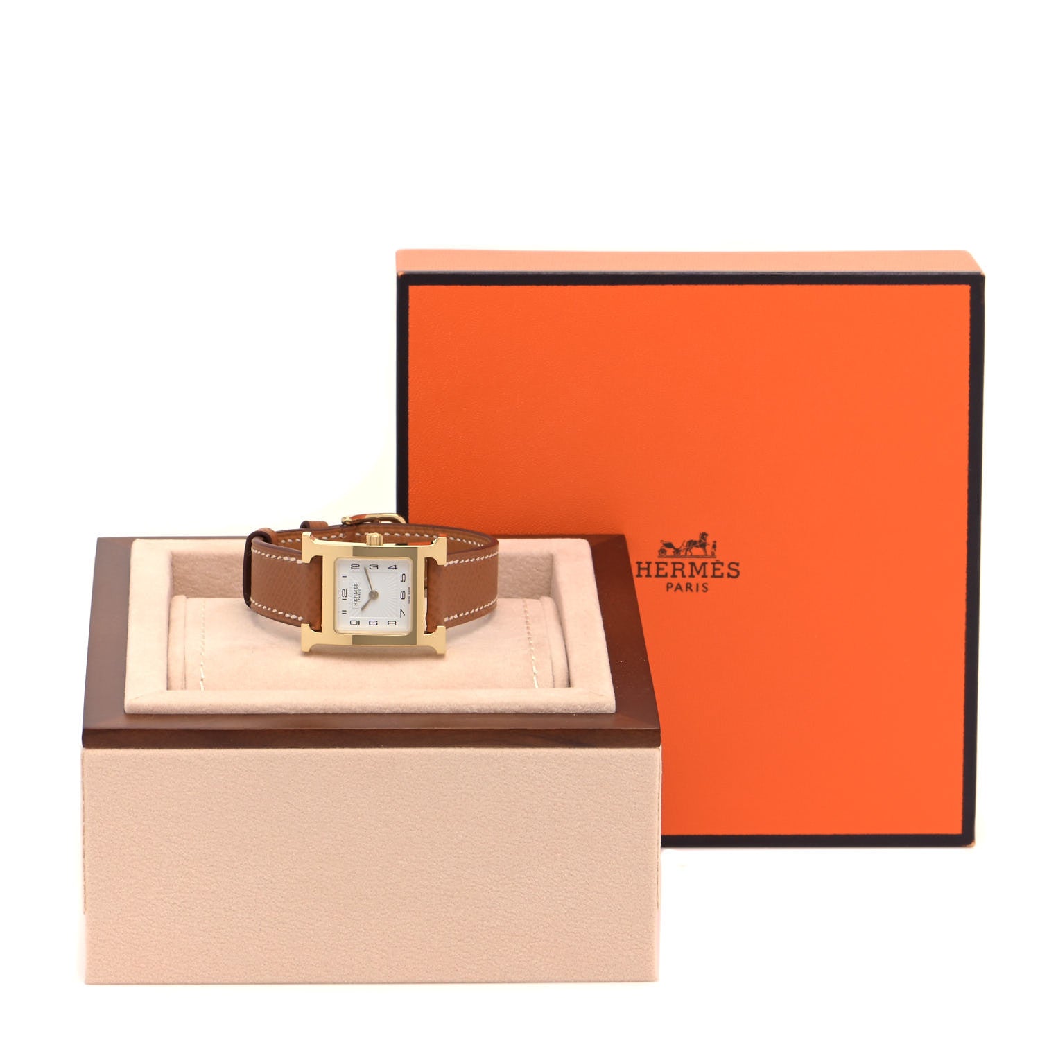 Hermes Stainless Steel Epsom 21mm Heure H Hour Quartz Watch Gold 5 of 5