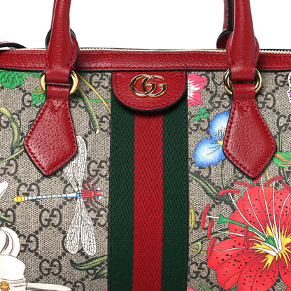 Gucci GG Supreme Monogram Flora Web Medium Ophidia Boston Red 8 of 10