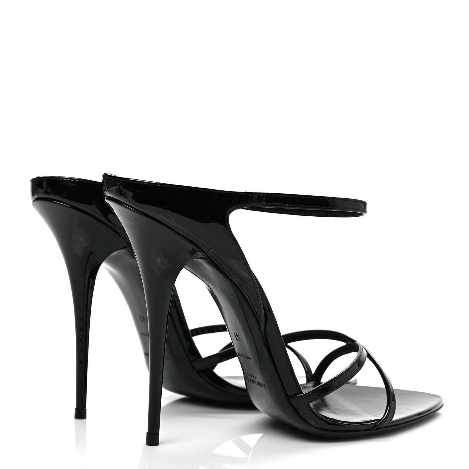 Saint Laurent Patent Gippy Crisscross Mule Sandals 41 Black 4 of 8