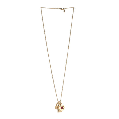 Chanel Metal 3 Charms Necklace Gold 3 of 6