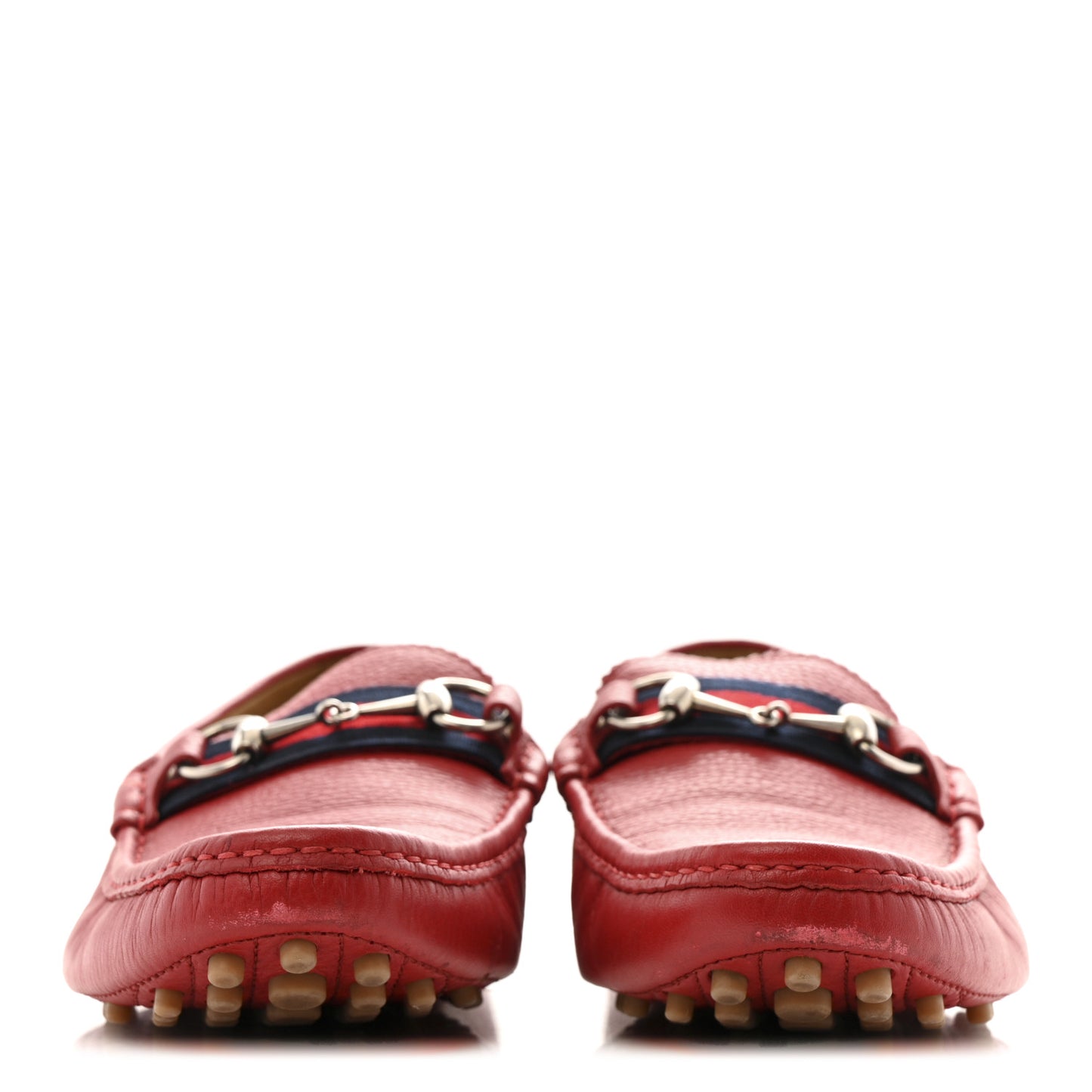 Road Calfskin Web Mens Horsebit Driver Loafers 10 Rosso
