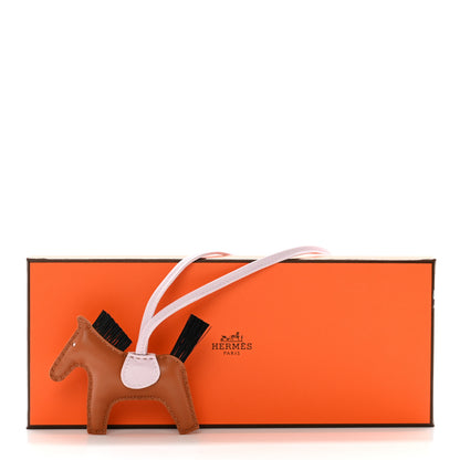 Hermes Milo Lambskin Horse Hair Grigri Rodeo Horse Bag Charm PM Gold Mauve Pale Black 5 of 5