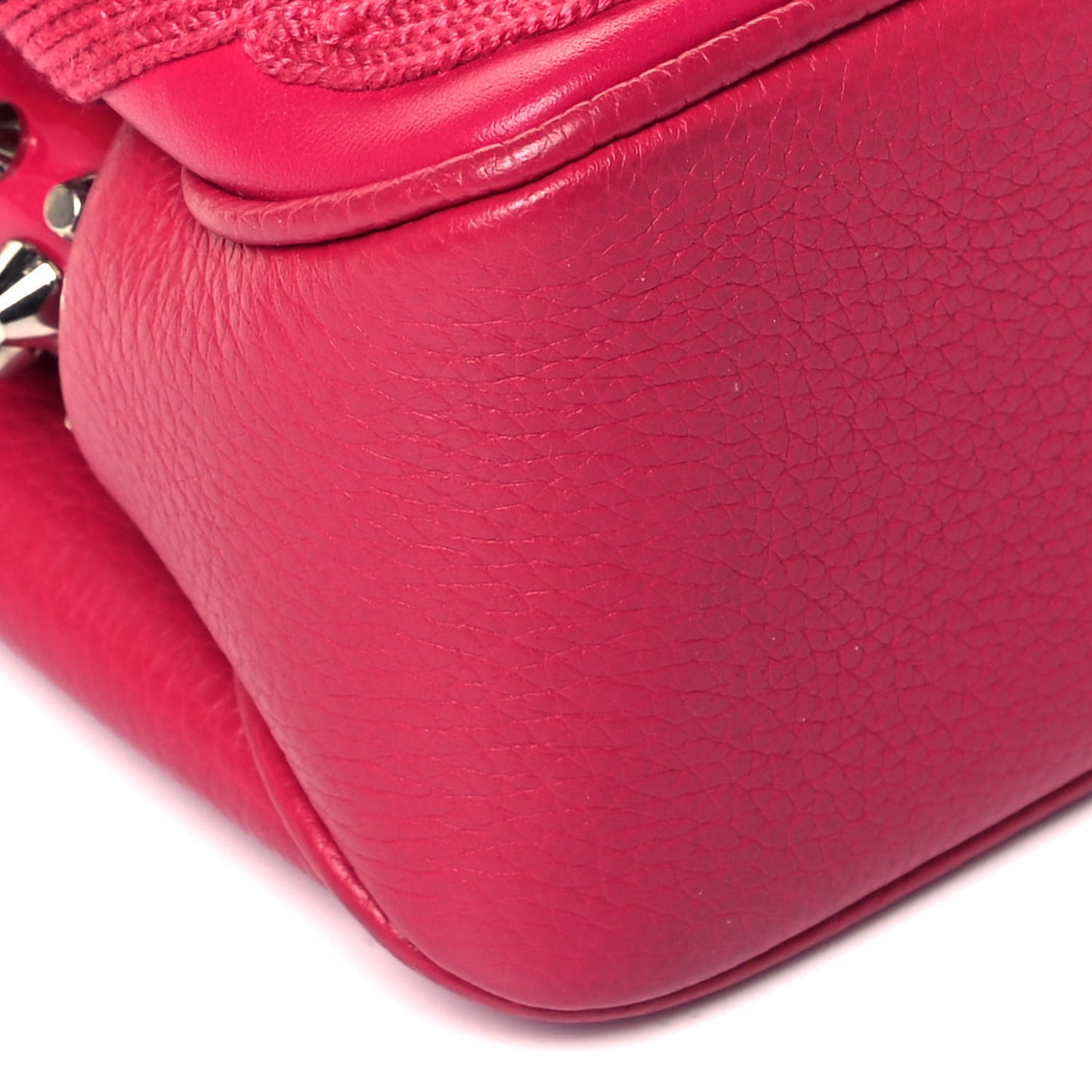 Calfskin Small Triloubi Embroidered Studded Chain Bag Pink