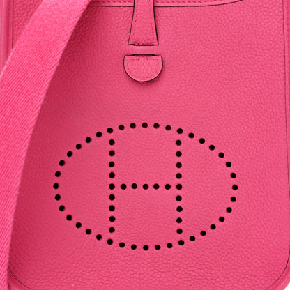 Hermes Taurillon Clemence Evelyne TPM Rose Shocking 8 of 12