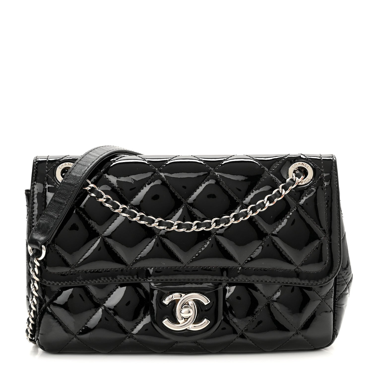 Chanel Patent Quilted Small Coco Shine Flap Black 1 of 12