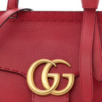 Gucci Calfskin Small GG Marmont Top Handle Bag Vulcanic Red 8 of 13