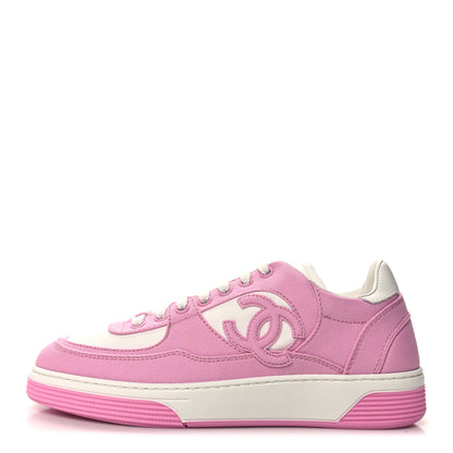 Chanel Cotton Sneakers 37 Pink White 1 of 17