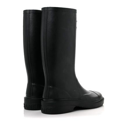 Chanel Caoutchouk CC High Boots 37 Black 4 of 7