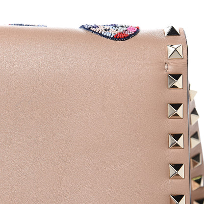 Valentino Garavani Calfskin Butterfly Embroidered Medium Rockstud Flip Lock Crossbody Bag Skin Sorbet 10 of 14