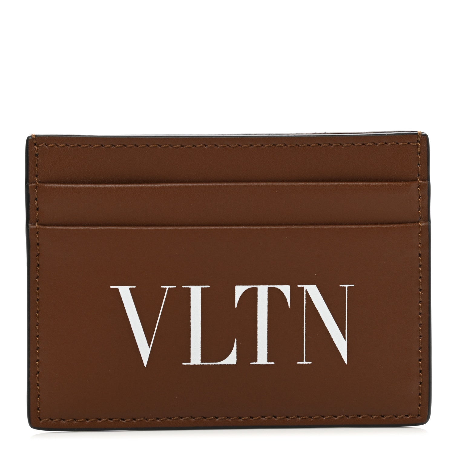 Valentino Garavani Calfskin VLTN Card Holder Cuir White 1 of 6