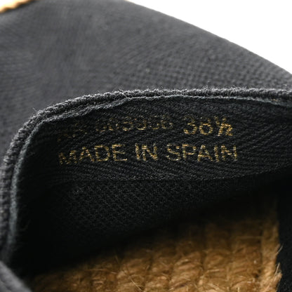 Saint Laurent Canvas Nappa Elba Light Logo Embroidered Espadrilles 38.5 Black 9 of 10