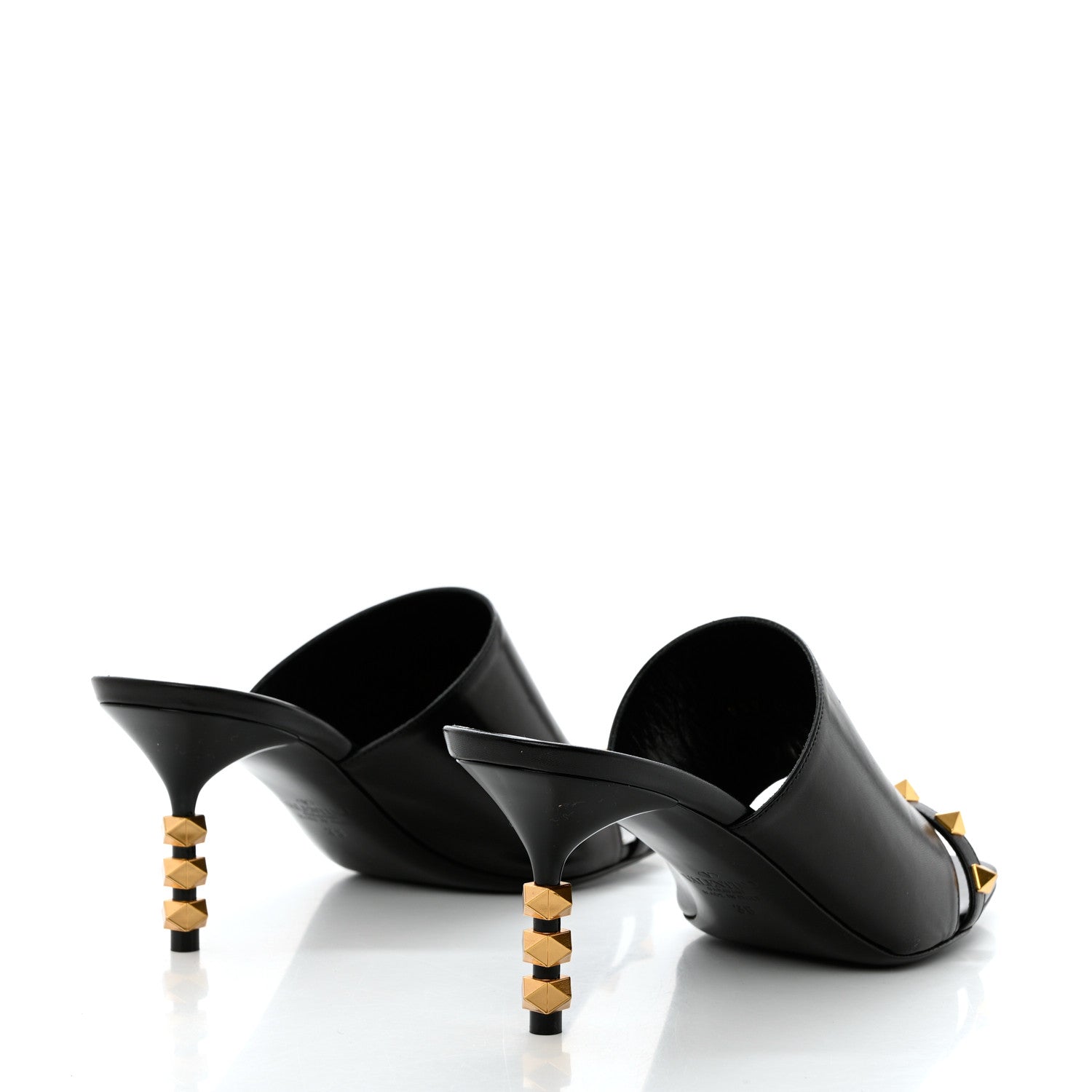 Valentino Garavani Nappa Rockstud Tower Heel Mules 38 Black 4 of 10