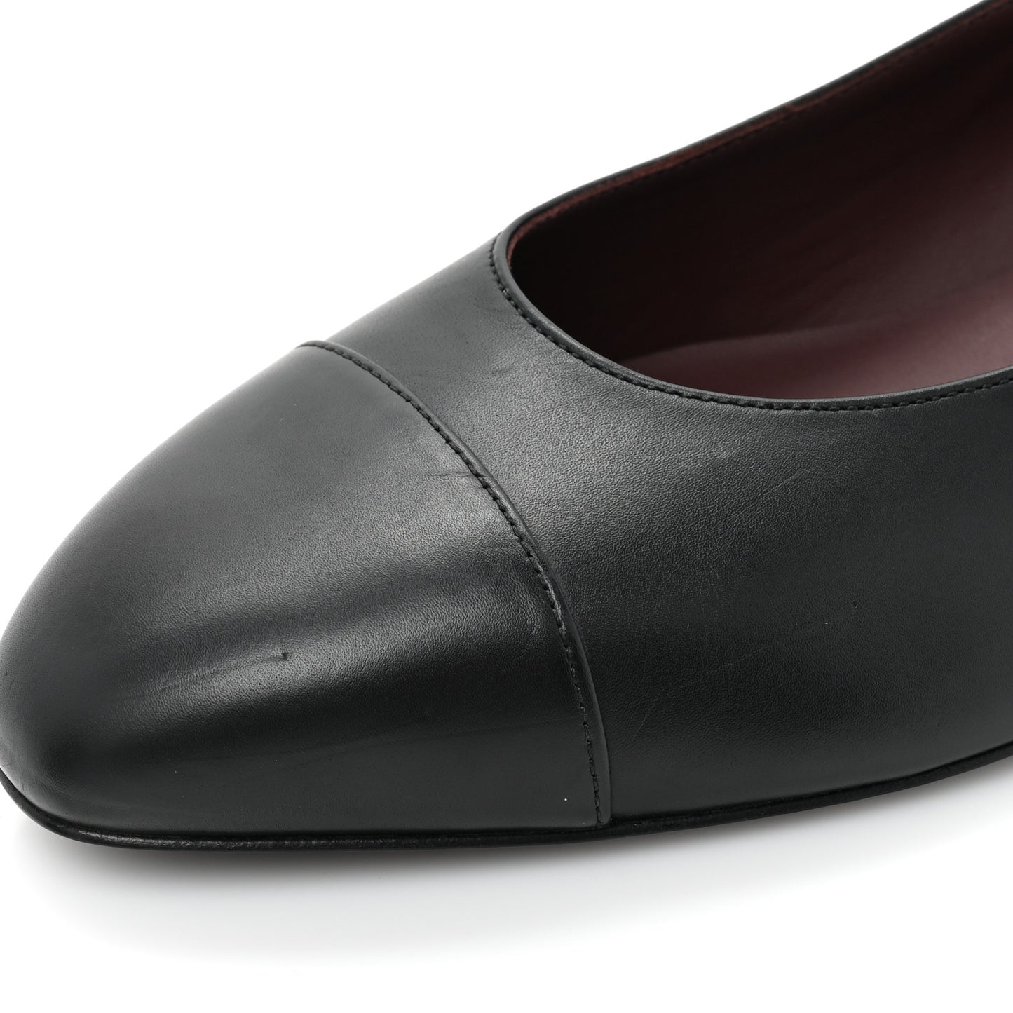 Lambskin Cap Toe CC Uniform Ballerina Flats 40.5 Black