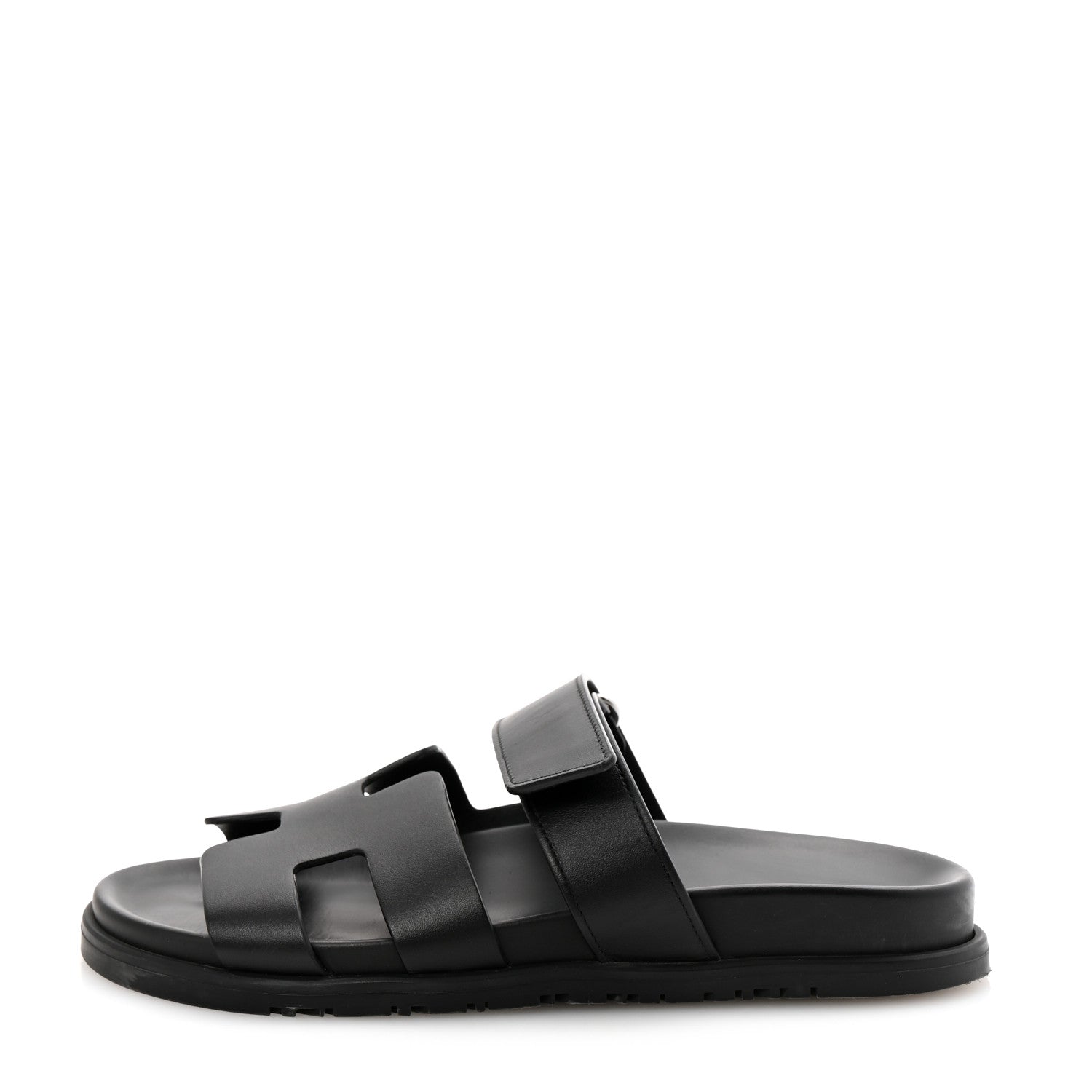 Hermes Calfskin Womens Chypre Sandals 38 Black 1 of 11